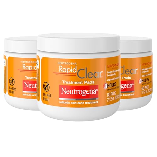 Neutrogena Acne Face Pads with 2% Salicylic Acid, 3 Pack