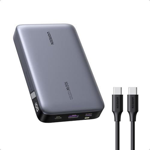 UGREEN 100W Portable Power Bank, 20000mAh, 3-Port Fast Charger