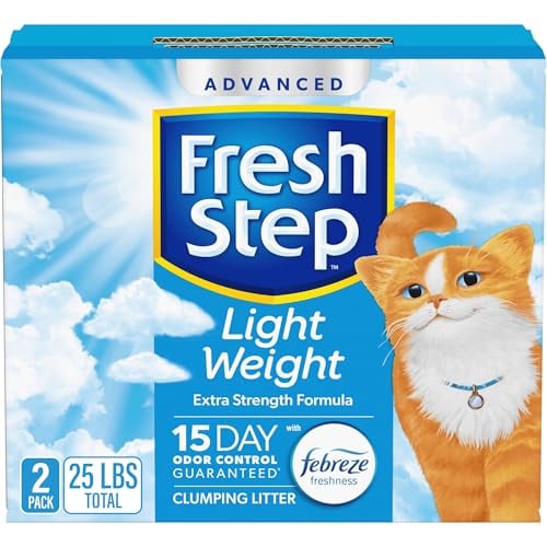 Fresh Step Lightweight Clumping Cat Litter with Febreze, 25 lbs
