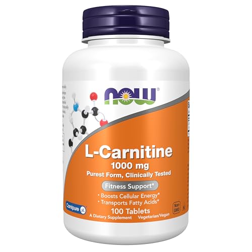 NOW Foods L-Carnitine 1,000 mg, Fitness Amino Acid, 100 Tablets
