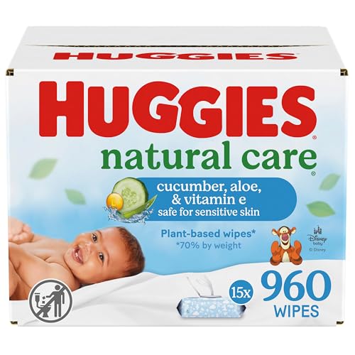 Huggies Natural Care Baby Wipes, Cucumber Aloe, 960 Count