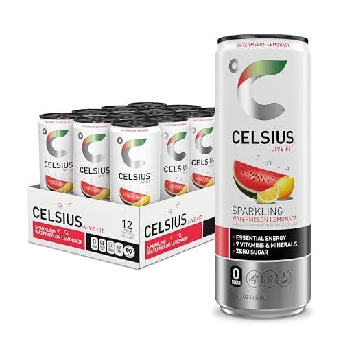 CELSIUS Sugar-Free Watermelon Lemonade Energy Drink, 12 Pack