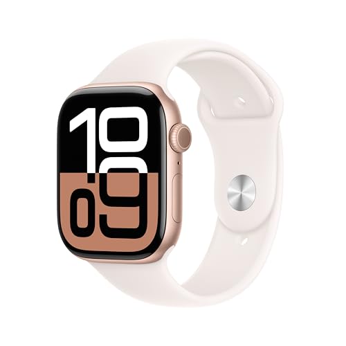 Apple Watch Series 10, 46mm Rose Gold, Light Blush Band