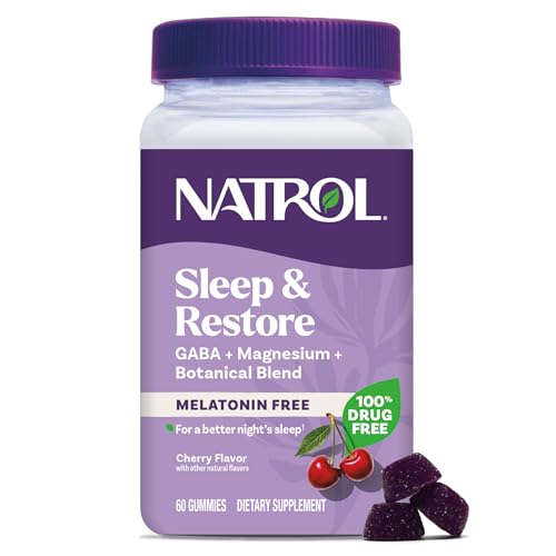 Natrol Sleep & Restore Magnesium Gummies, Melatonin-Free, Cherry, 30-Day Supply