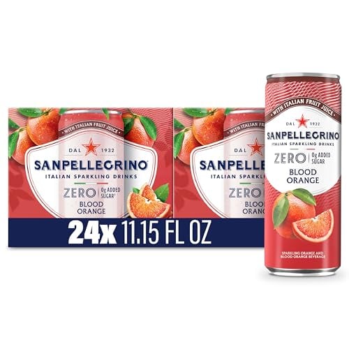 Sanpellegrino Zero Sugar Sparkling Orange Beverage, 24 Pack, 11.15 Oz Cans