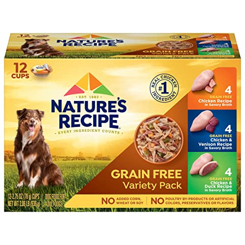 Nature’s Recipe Grain Free Dog Food Variety Pack, 24 Cups