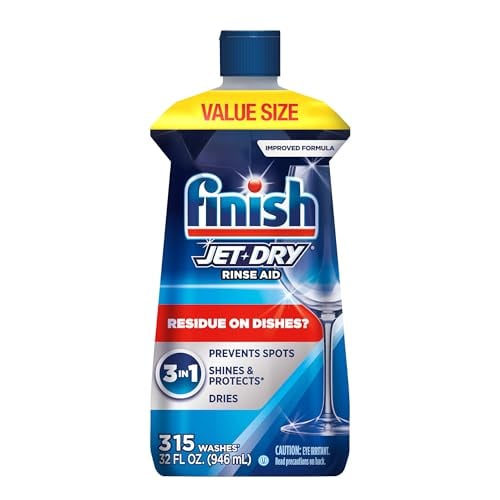 Finish Jet-Dry Dishwasher Rinse Aid, 32 oz, 300 Washes
