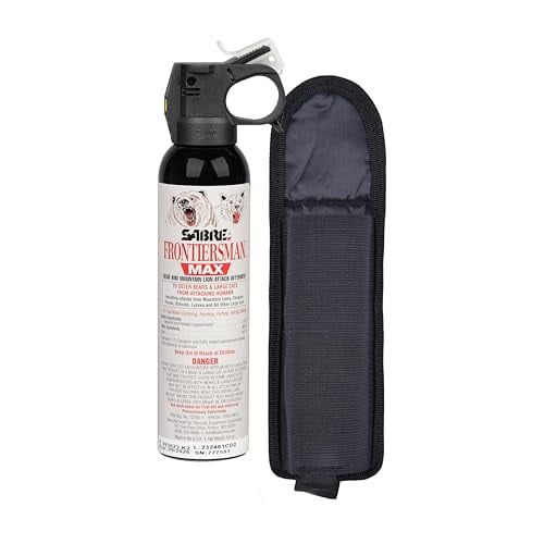 SABRE Frontiersman Bear Deterrent, 40 ft Range, Glow-in-Dark Safety