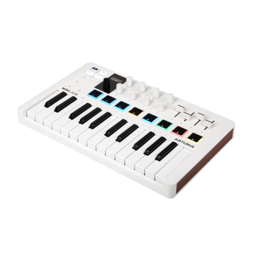 Arturia MiniLab 3 – MIDI Controller, 25 Keys, 8 Pads – White