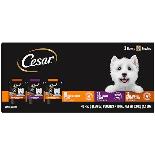 Cesar Wet Dog Food Variety Pack, 40 Mini-Pouches