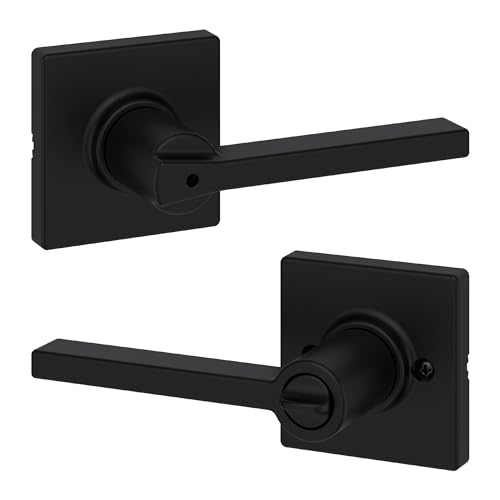 Kwikset Matte Black Privacy Door Handle with Microban Protection