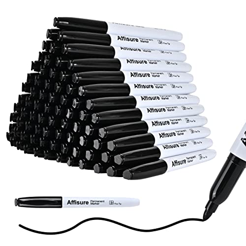 100-Pack Permanent Markers, Quick-Dry, Waterproof, Multi-Surface Use