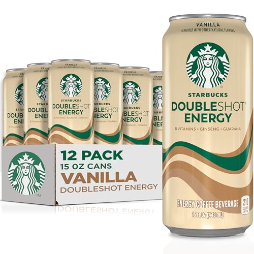 Starbucks Vanilla Doubleshot Energy Coffee, 15oz Cans, 12-Pack