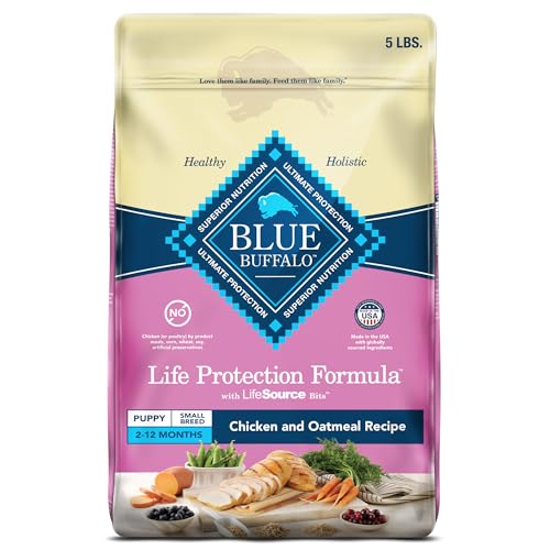 Blue Buffalo Small Breed Puppy Dog Food, Chicken & Oatmeal, 5lb