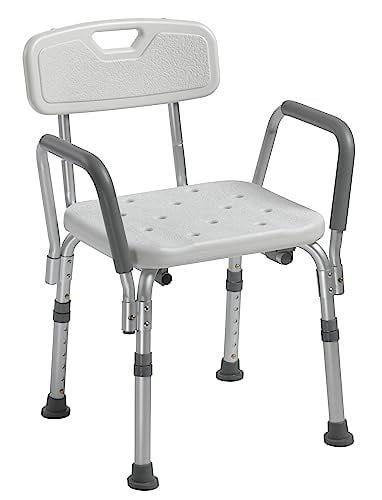 Adjustable Shower Chair with Padded Arms, 350 LB Capacity
