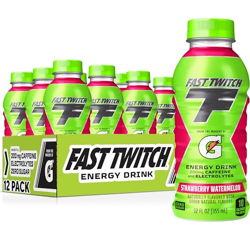 Gatorade Fast Twitch Energy Drink, Strawberry Watermelon, 12-pack, Zero Sugar