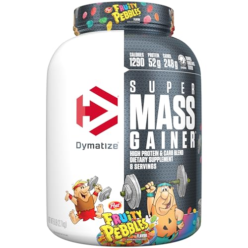 Dymatize Super Mass Gainer, Fruity Pebbles, 1290 Cal, 52g Protein, 6lb