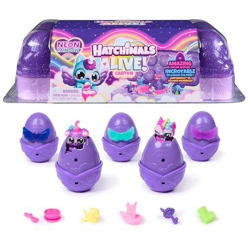 Hatchimals Alive Neon Egg Carton with 5 Figures & Accessories