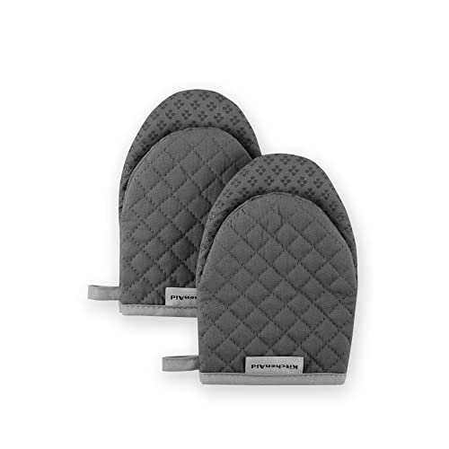 KitchenAid Mini Oven Mitts, Charcoal Grey, Set of 2