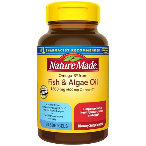 Nature Made Omega 3 Fish Oil & Algae, 1200mg, 60 Softgels