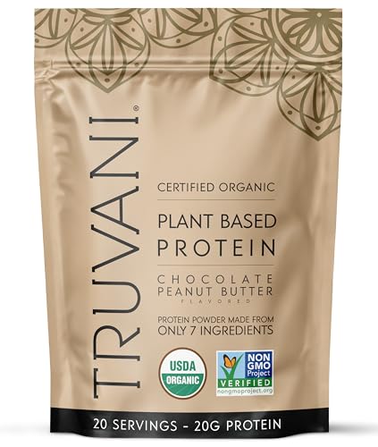 Truvani Vegan Chocolate Peanut Butter Protein Powder, 20g, Keto