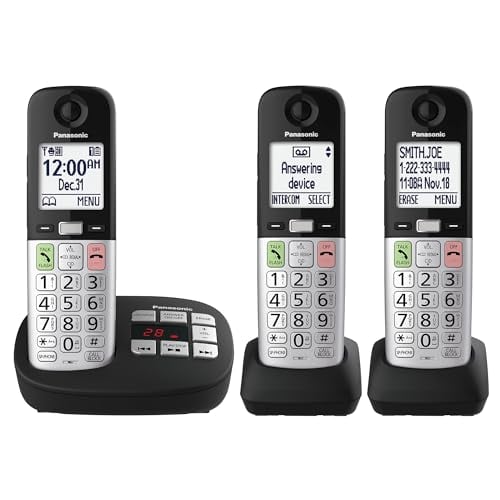 Panasonic Cordless Phone with Large Display & 2 Handsets