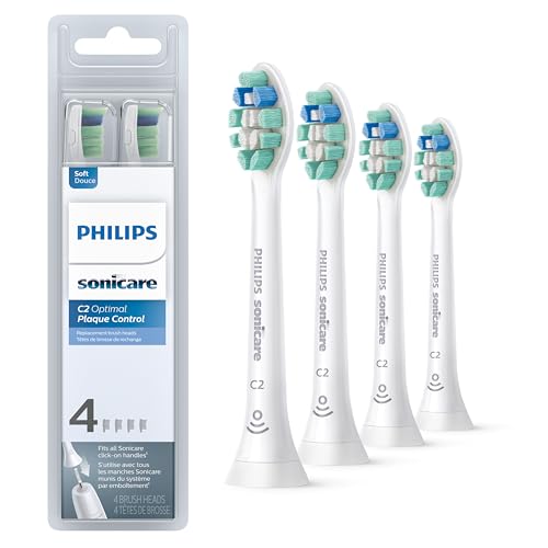 Philips Sonicare Plaque Control Brush Heads, 4-Pack, White