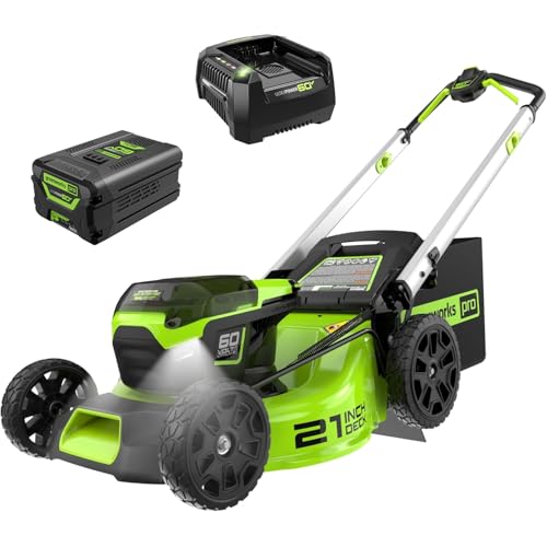 Greenworks 60V Cordless Lawn Mower with Battery & Charger