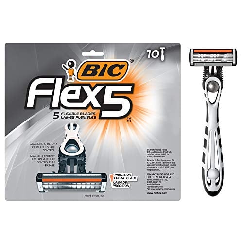 BIC Flex 5 Men’s 5-Blade Disposable Razors, 10-Pack