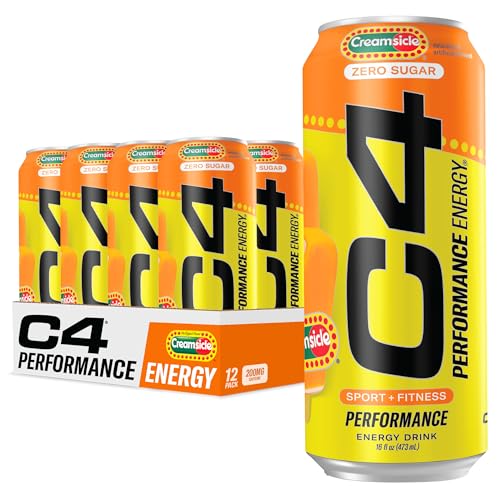 C4 Orange Creamsicle Preworkout Drink, Zero Sugar, 200mg Caffeine