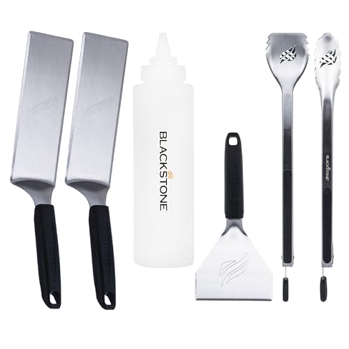 Blackstone Griddle Tool Kit: Spatulas, Scraper, Tongs, Bottle