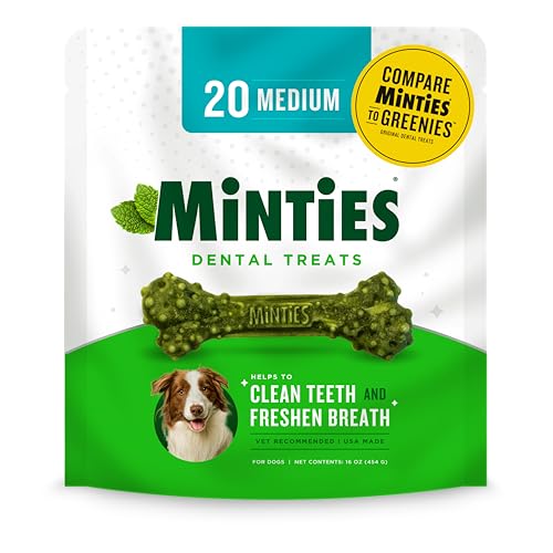 Minties Dental Chews for Medium Dogs, 20 Count