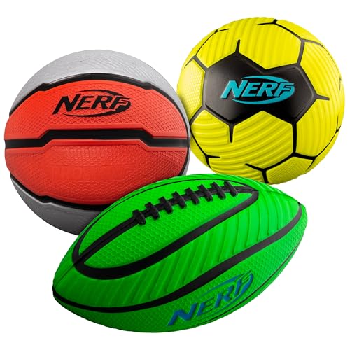Nerf Mini Foam Sports Ball Set – Football, Soccer, Basketball – Multicolor