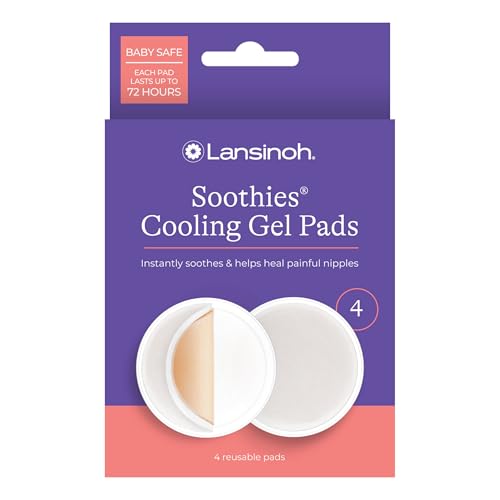 Lansinoh Reusable Cooling Gel Pads for Sore Nipples, 4 Count