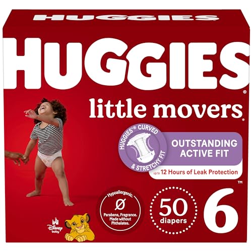 Huggies Little Movers Size 6 Diapers, 50 Count