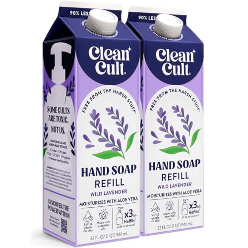 Cleancult Wild Lavender Hand Soap Refill, Eco-Friendly, 32 oz, 2-Pack