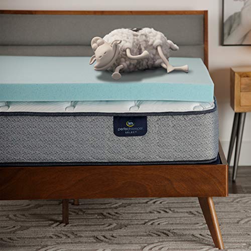 Serta ThermaGel Cooling Memory Foam Mattress Topper, 3″, Full