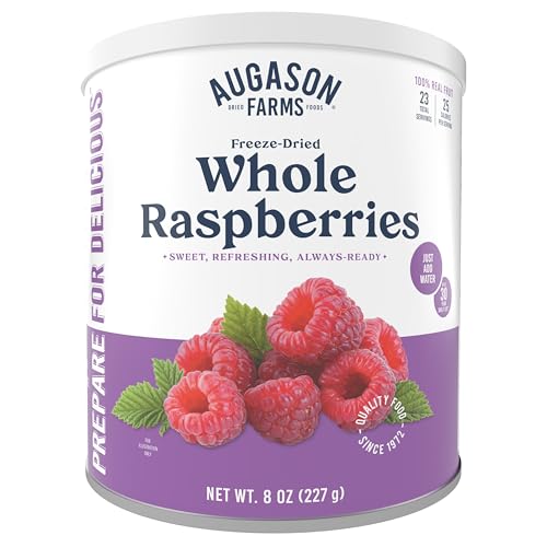 Augason Farms Freeze Dried Raspberries, 23 Servings Emergency Supply
