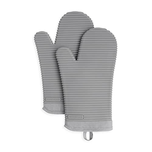 KITCHENAID Silicone Oven Mitts 2-Pack, Grey, 7.5″x13″