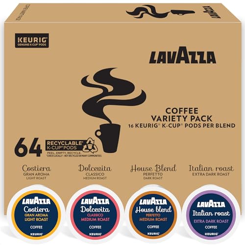 Lavazza Coffee Variety Pack, Keurig K-Cup Pods, 64 Count