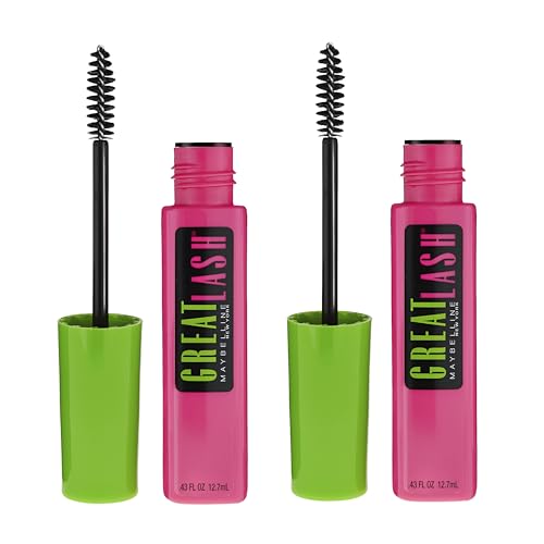 Maybelline Great Lash Mascara, Volumizing, Very Black, 2-Pack