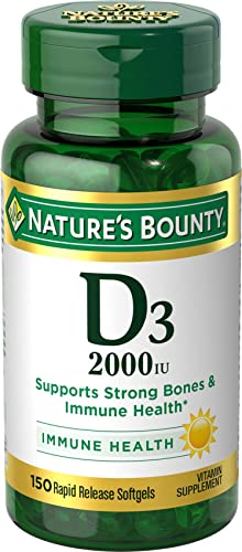 Nature’s Bounty Vitamin D3, 2000IU, 150 Softgels