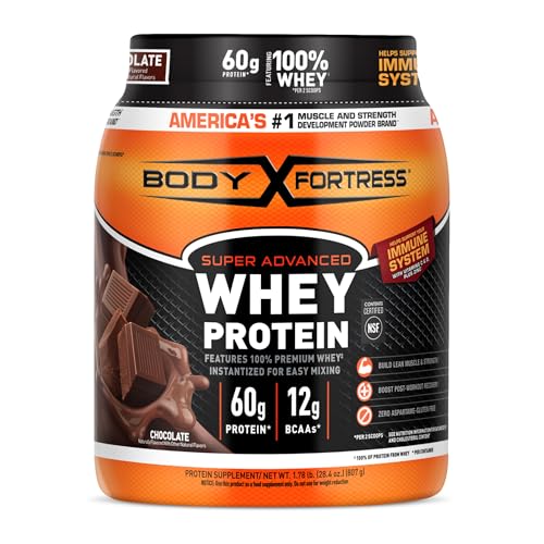 Body Fortress Chocolate Whey Protein Powder, 1.78lbs