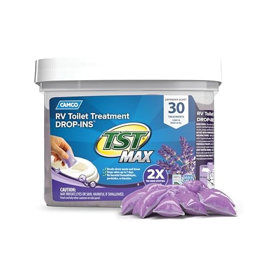 Camco TST MAX RV Toilet Treatment, Lavender, 30-Pack