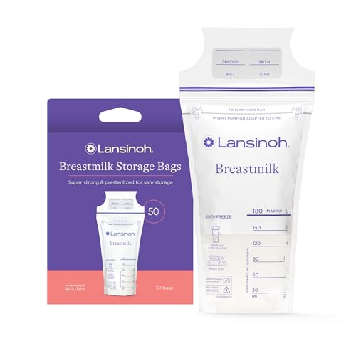 Lansinoh Breast Milk Storage Bags, 50 Count Pack