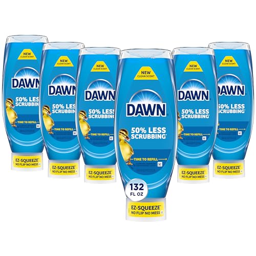 Dawn Ultra EZ-Squeeze Dish Soap, Grease Removal, 6×22 Fl Oz