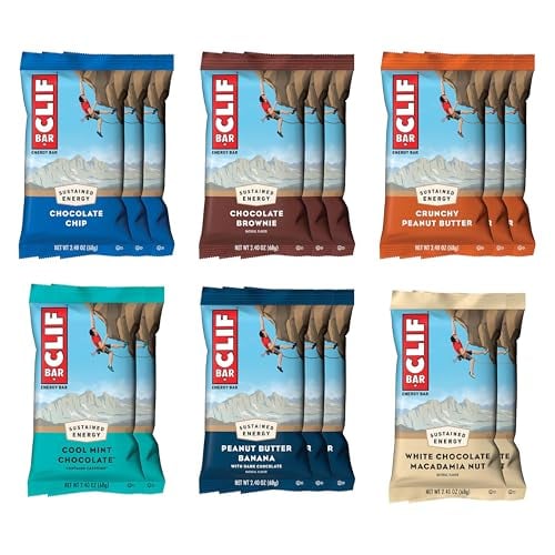 CLIF BAR Variety Pack – 6 Flavors, Organic, Non-GMO (16 Pack)