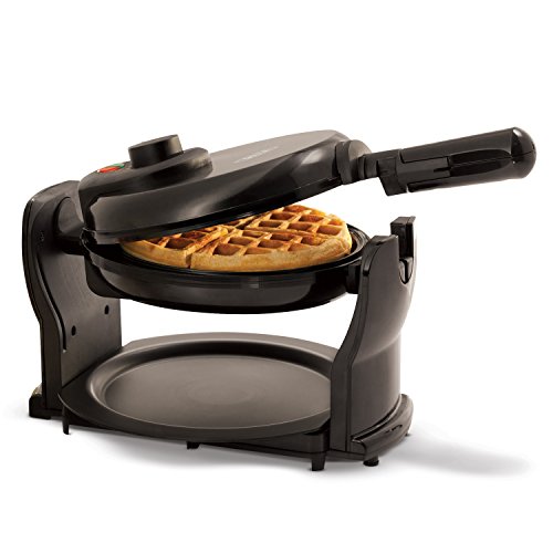 BELLA Rotating Belgian Waffle Maker, Nonstick, Adjustable Browning, Black