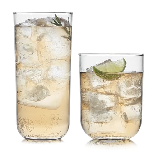 Libbey Polaris 16-Piece Glass Set: Elegant, Lead-Free, Dishwasher Safe