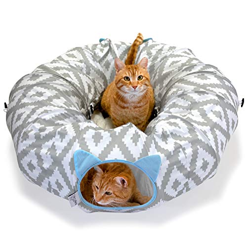 Kitty City Large Pop-Up Cat Tunnel Bed, White